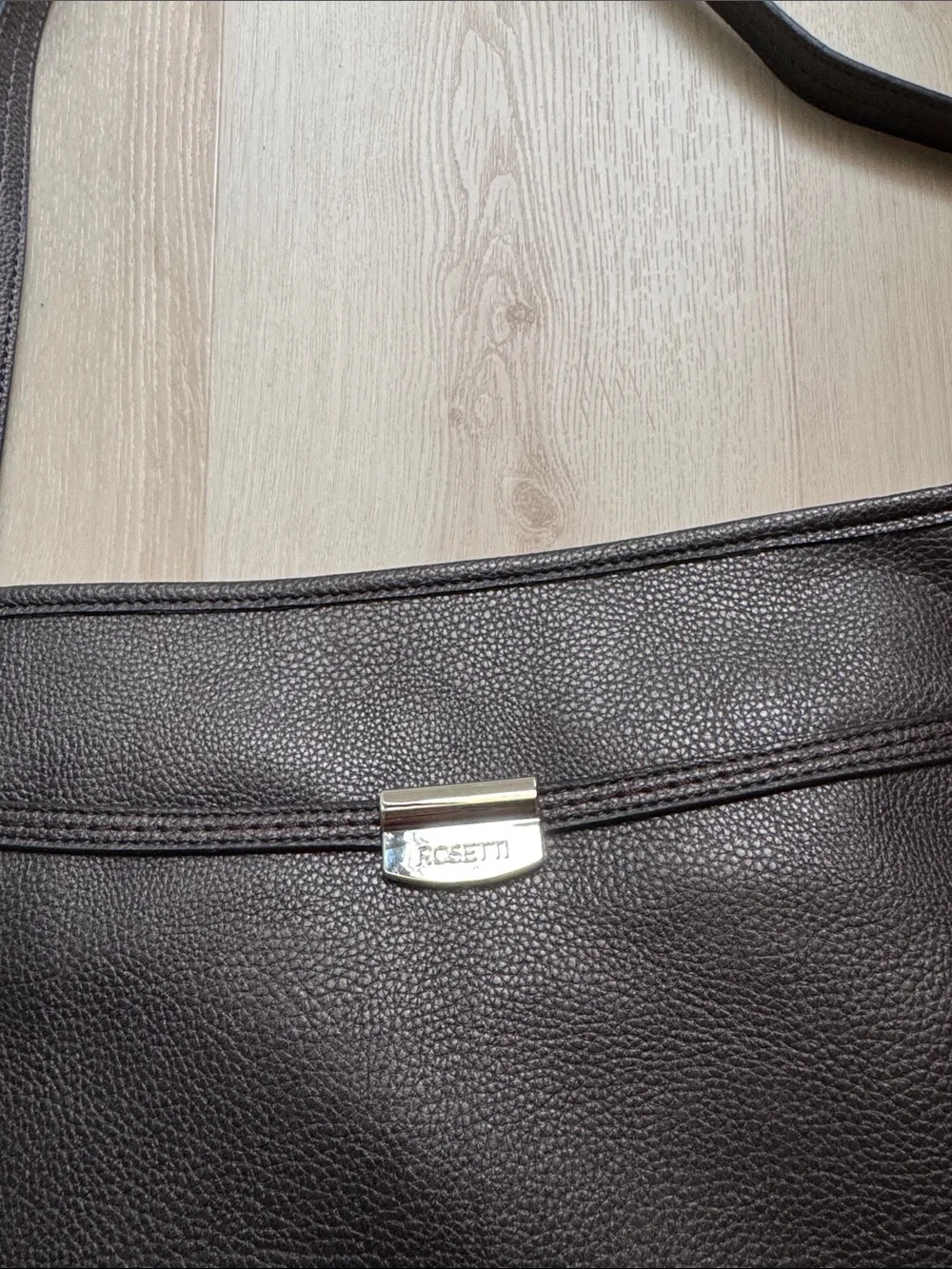 Rosetti Dark Brown Pebbled Crossbody Bag